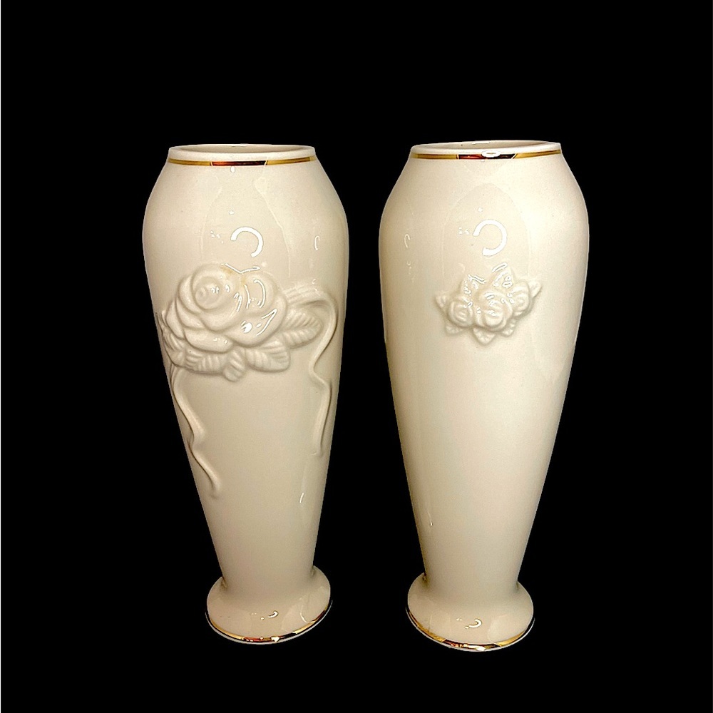 Lenox Collection Rose Blossom Set of 2 Vases 💘  Gift